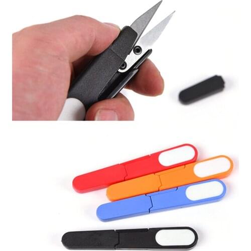 1pcs Professional Fishing Scissors with Cap Portable Safe Design Fishing Line Cutter Mini DIY Sewing Scissors Fishing Tool