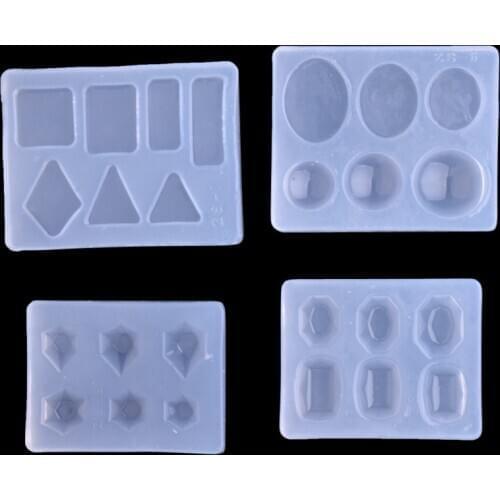 1PC Silicone Mold Round Triangle Dquare Crystal Transparent uv glue Craft Pendant molds for DIY Making Finding Accessories