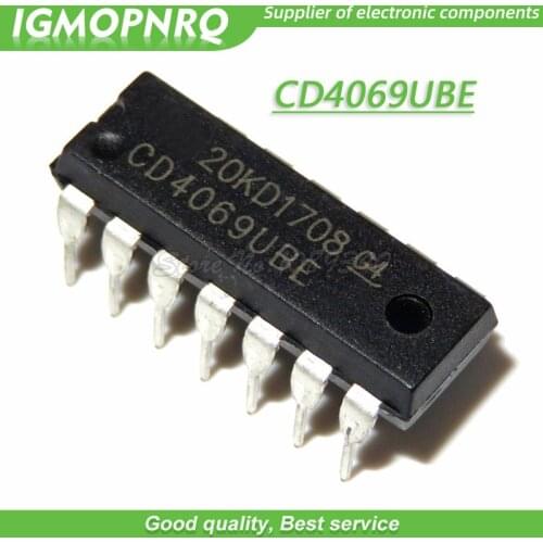 10pcs/lot CD4069 CD4069UBE DIP-14 hex inverter new original