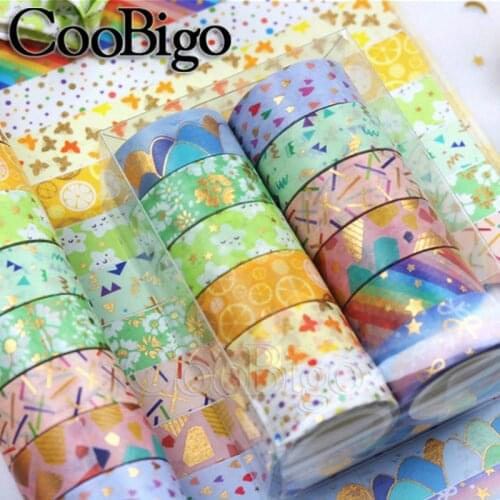 12Rolls/Set Washi Tape Colorful Masking Tape Decorative Adhesive Tape for DIY Scrapbooking Gift Diary Stationery