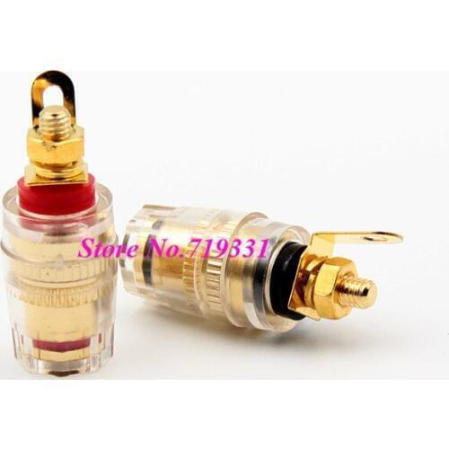 12pcs=6 pair Gold Plated Amplifier Speaker Terminal Binding Post Banana Plug Jack
