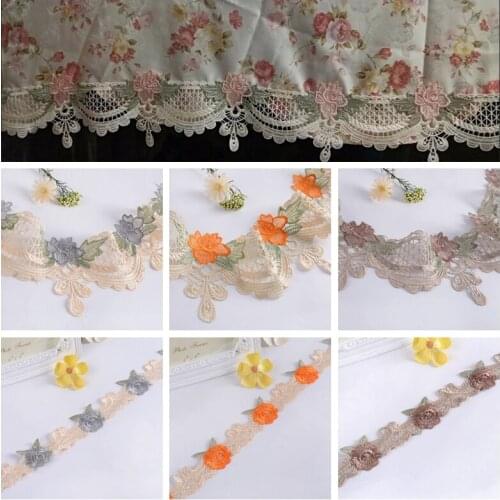 13yards Handmade DIY Clothing Accessories Floral Embroidery Lace Fabric Curtains Sofa Lace Trim Home Decoration