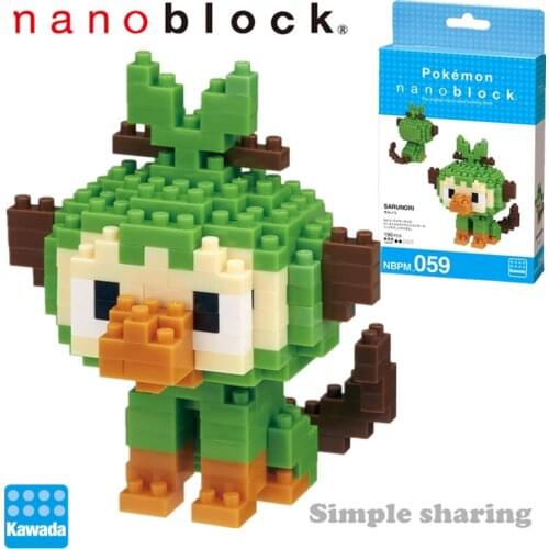 Kawada Nanoblock NBPM_059 Pokemon Grookey (Sarunori) 190 Pcs Diamond Micro-Sized Building Blocks Creative Mini Bricks Toy
