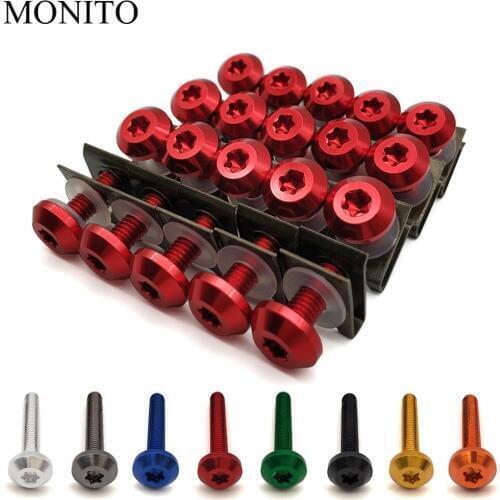 20pcs For Honda Hornet CB400 CB599 CB600 CBR650F CBF1000 VF750 Motorcycle Custom Fairing Body Bolt Screw Spring Bolts Nut Kit M6