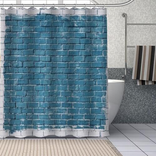 3D Brick Wall Waterproof Bathroom Decor Accessories Set Products Curtain Fabric Shower Sets Drop Shipping 1pc Custom Bath