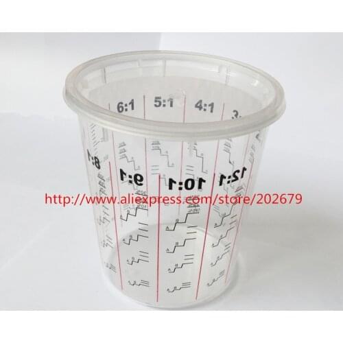400ML Transparent Plastic Cup Disposable Cup Paint Scale PP Paint Cup With Cover Paint Mixing Cup