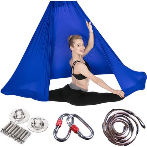 6*2.8m Aerial Flying Yoga Hammock Swing Trapeze Anti-Gravity Inversion Yoga Belt Aerial Pilates Traction Device Full Set