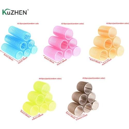 6pcs/lot Self Grip Hair Curlers Lazy Curler Silk Curling Ribbon Hair Roller Heatless Curling Rod Headband Hair Styling Tools