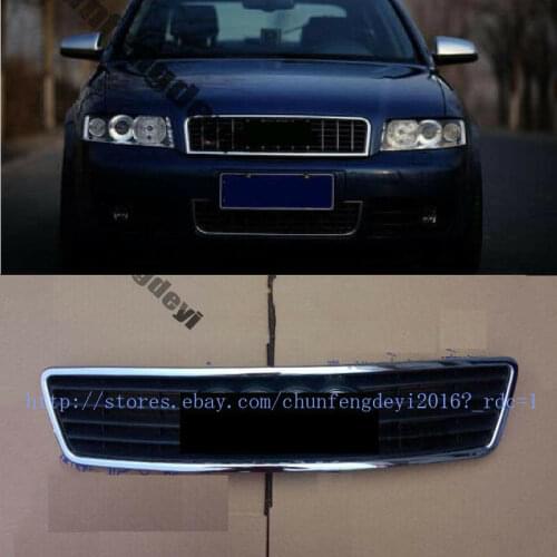 For Audi A4 B6 2002 2003 2004 2005 Euro RS4 Front Sport Mesh Grill S Line Black Rings