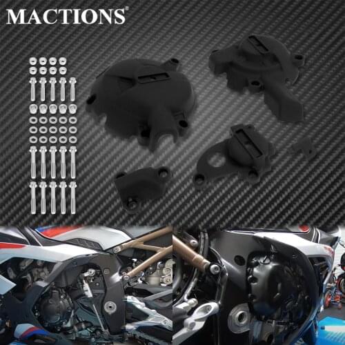 Motorcycle Black Engine Case Guard Protector Cover Case For BMW S1000RR S1000 RR 2019 2020 2021