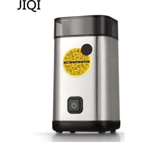 JIQI Electric Coffee Grinder 220V powder Maker with Stainless Steel Blades 300W Beans Mill Herbs/Nuts/seasonings For Home use