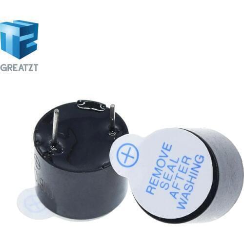 GREATZT New Arrival 100pcs 5v Active Buzzer Magnetic Long Continous Beep Tone 12*9.5mm