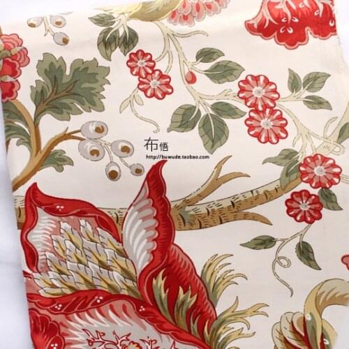 50cm * 85CM / Piece, Hefengdahua Retro Peony Cotton Canvas Cloth, Sofa Tablecloth, Home Fabric, DIY Handmade Materials