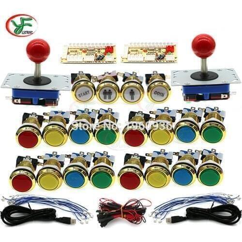 Jamma Arcade Cabinet DIY Kit Zero Delay USB Arcade controller To PC Connection Short shaft ZIPPY Joystick 5V led Push Buttons