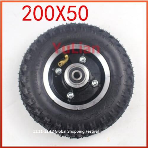 200X50 Wheels With Drive Gear 8X2" Tire and Inner Tube for Electric Scooter Wheel Chair Truck Pneumatic Trolley Cart