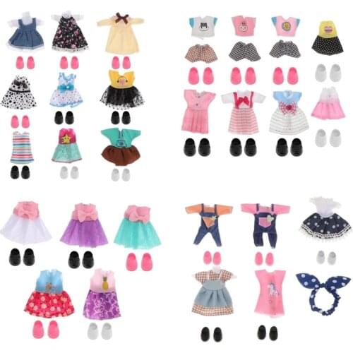 27 Sets 16cm 1/12 Girl Doll Mini Clothes Shoes Doll Garments Girls Gifts