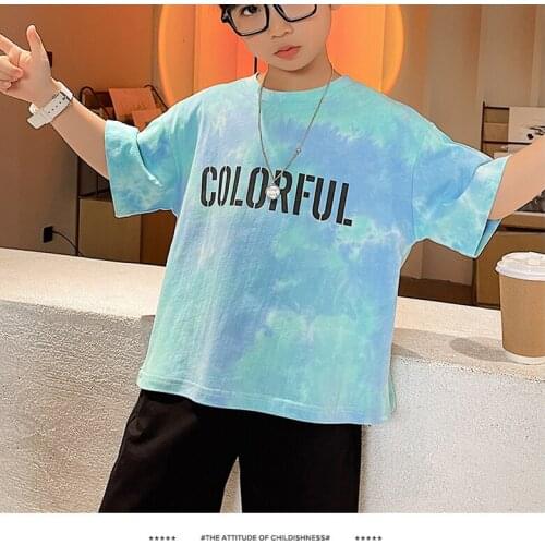 2021New Summer Printed Boys T-shirt Casual Breathable Short Sleeve T-shirt 110-160cm CUHK Kids Summer T-shirt Trendy