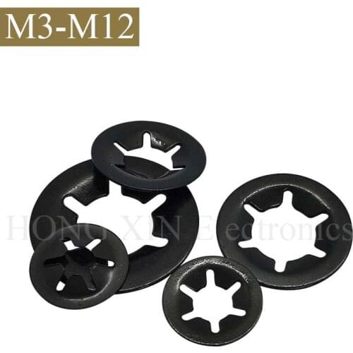 [M3-M12] 65Mn Tooth Starlock Push On Locking Washers Speed Clips Quick Speed Locking Spring Washers