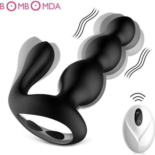 Men masturbator Anal Dildo Plug Mute Wireless remote control Anal vibrator Silicone Male Prostate Massage Adult sex toys for men