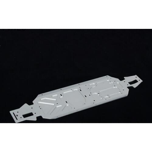 FVITEU CNC Metal 5mm Alloy Bottom Chassis for Losi 5ive T Rovan LT King Motor x2