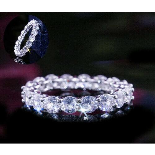 New Size 6-10 White Silver plated Ring Jewelry Wedding Women Elegant Rings
