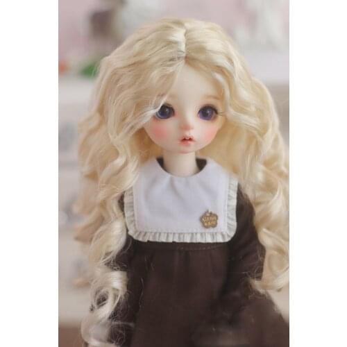 BJD doll wig suitable for 1-3 1-4 1-6 1-8 size big wave volume temperament golden wig doll accessories