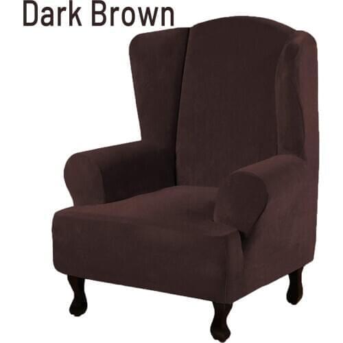 Waterproof Dust-proof Velvet Sofa Chair Cover Stretch Wing Chair Cover Wingback Armchair Protector Cover Furniture Cover Stretch