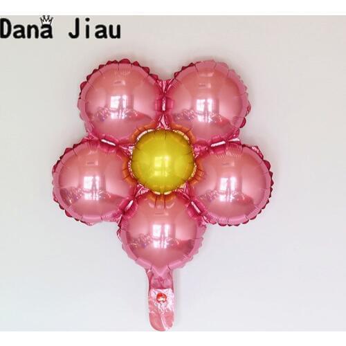 Pink flower foil balloon spring wedding Birthday party decoration inflatable air balloons happy new year girls