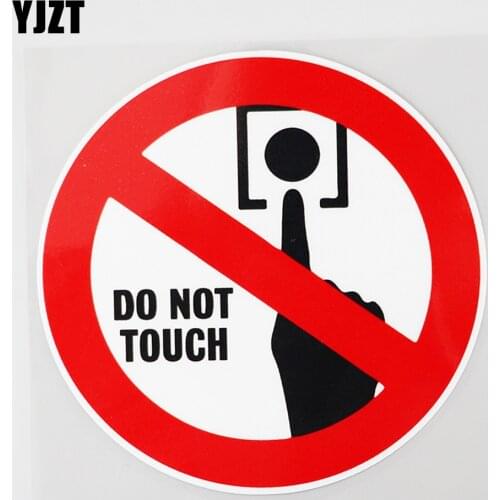 YJZT 12.7CM×12.7CM Warning Do Not Touch PVC Car Sticker Decal 12C-0599