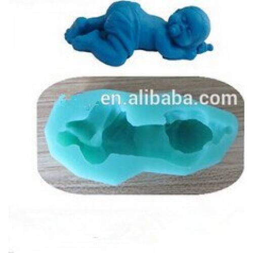 00% food grade material sleeping baby modelling silicon soap mold Cake decoration mold fondant Cake mold