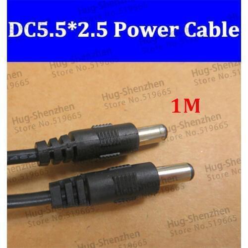 1M 5.5*2.5 12V monitoring DC power cable DC5.5*2.5 male to male for Strip light with 50pcs/lot