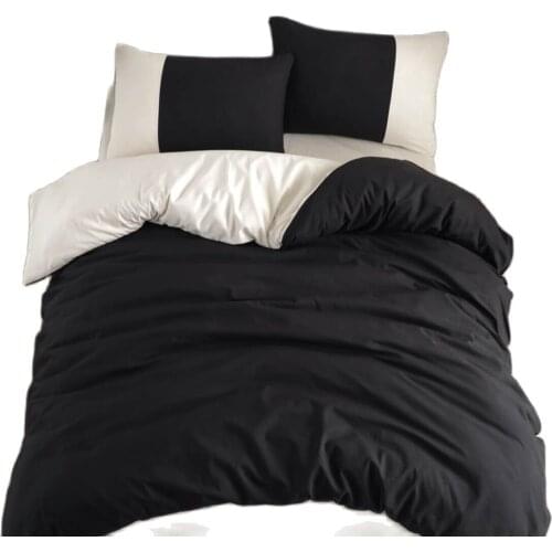 100% Cotton Double Duvet Cover Set Double Sided Black Cream Duvet Cover Set Bedding Set Double Full Queen King or Singel set
