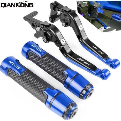 14-18 MT125 LOGO Motorcycle Brake Handle Adjustable Brake Clutch Lever Handbar Ends For Yamaha MT-125 2014 2015 2016 2017 2018