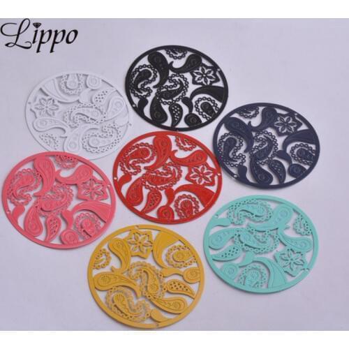 20pcs AB2585 48mm Big Round Connector Charms Colorful Connectors DIY Jewelry Making