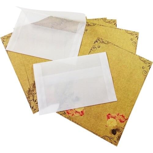 20pcs Invitation Envelope Letter Translucent Sulfuric Acid Paper Envelope White Student Stationery Gift Teachers Day Wedding