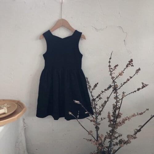 2021 Summer Casual Solid Girls Dress Cartoon Kids Dresses For Girls High Quality Fashion Girl Clothes