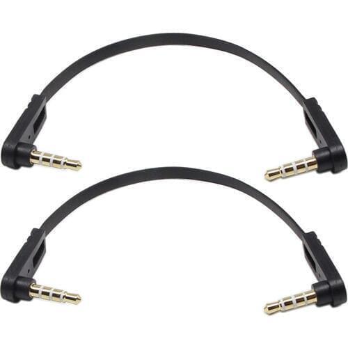 3.5mm Stereo Plug/Male to Right Angle 4-pole 1/8" 3.5mm Plug/Male Aux Headphone Cable 15CM