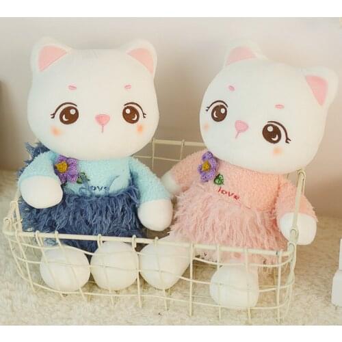 32CM Kawaii Cat Plush Toy Soft Stuffed Cartoon Animal Doll Home Decoration Comfortable Pillow For Children Girls Birthday Gifts