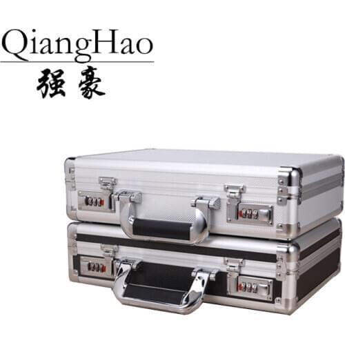 360*250*100mm Aluminum Alloy Portable Lock Box Toolbox Document Insurance Household Storage Box Metal Box with Lock Trumpet