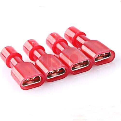 4.8*21 mm Female Plug Connection Terminal 10A Insulation Connector Plug Wire Connector Fast Connecting Terminal Red