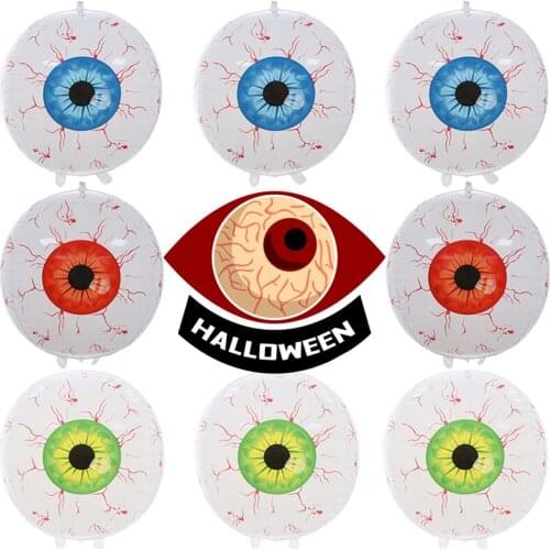 4D Halloween Decoration Scray Eyeball Balloon Blue Green Red Eyes Balloons for Horror Theme Halloween Party Supplies Accessories