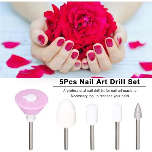 5PCS Kapmore Nail Grinder Replacement Heads Professional Nail Polishers Nail Buffers Nail Drill Accessories Bits Manicure Tool