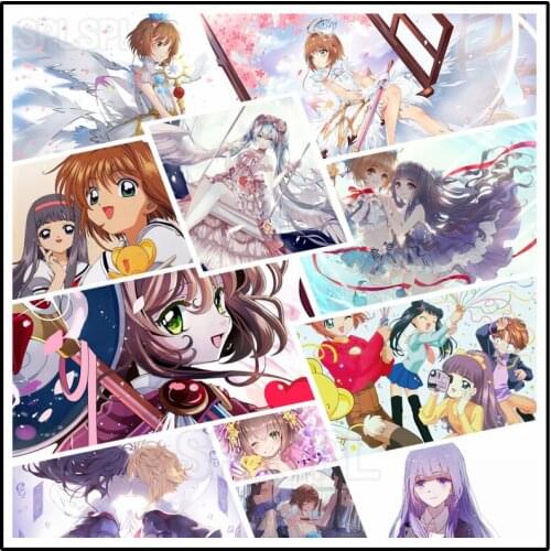 Anime Diamond Painting Kit 5D Short Hair Japanese Anime Style Girl with Big Wing Holding Magical Scepter Bedroom Corridor Poster