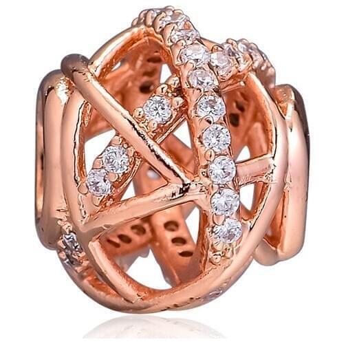 CKK Silver 925 Jewelry Rose Gold Galaxy Openwork Charms Beads for Jewelry Making 925 Sterling Silver Fit Pandora Bracelets DIY