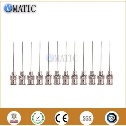 Free Shipping 12Pcs 24G Blunt Stainless Steel Metal 1 Inch Dispensing Needle