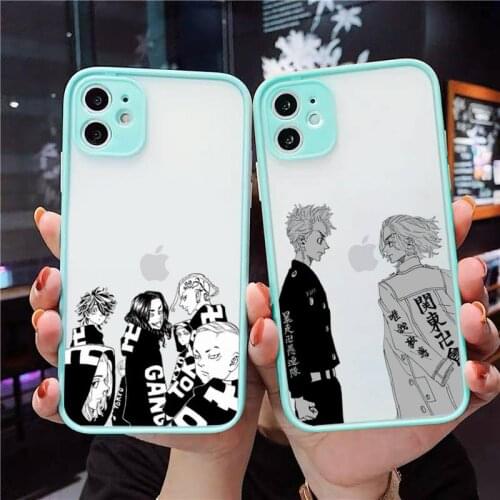Tokyo Revengers Phone Case For iPhone 12 11 Mini Pro XR XS Max 7 8 Plus X Matte transparent blue Cover