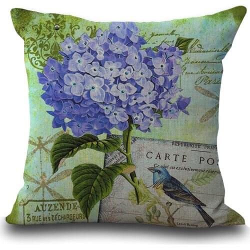 Chrysanthemum Flower Cushion Covers Plum Blossom Lavender Pillow Cover Home Sofa Chair Floral Decorative Pillow cases