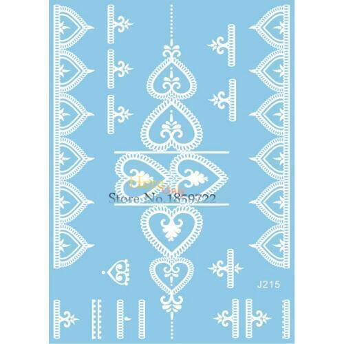 Heart Design White Bracelet Henna Tattoo Paste For Makeup Wedding Party HJ215 Indian Waterproof Fake Henna Tatoos Stickers