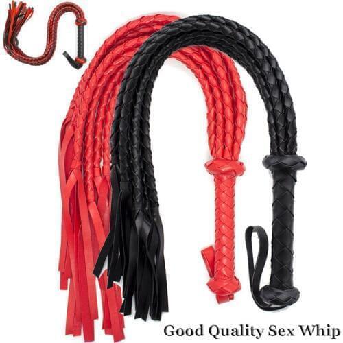 DLX Hand-Knitted Leather Whip With Lashing Handle Spanking Paddle Scattered Whip Erotic Sex Toys for Adult Games Nightclub toys