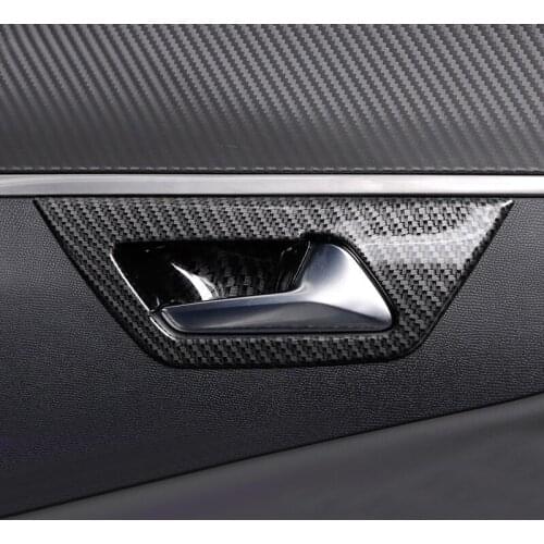 For Peugeot 3008 GT 2017 2018 2019 2020 Carbon Fiber Inner Door Handle Catch Cover Trim Inserting Decal Car Interior Accessories